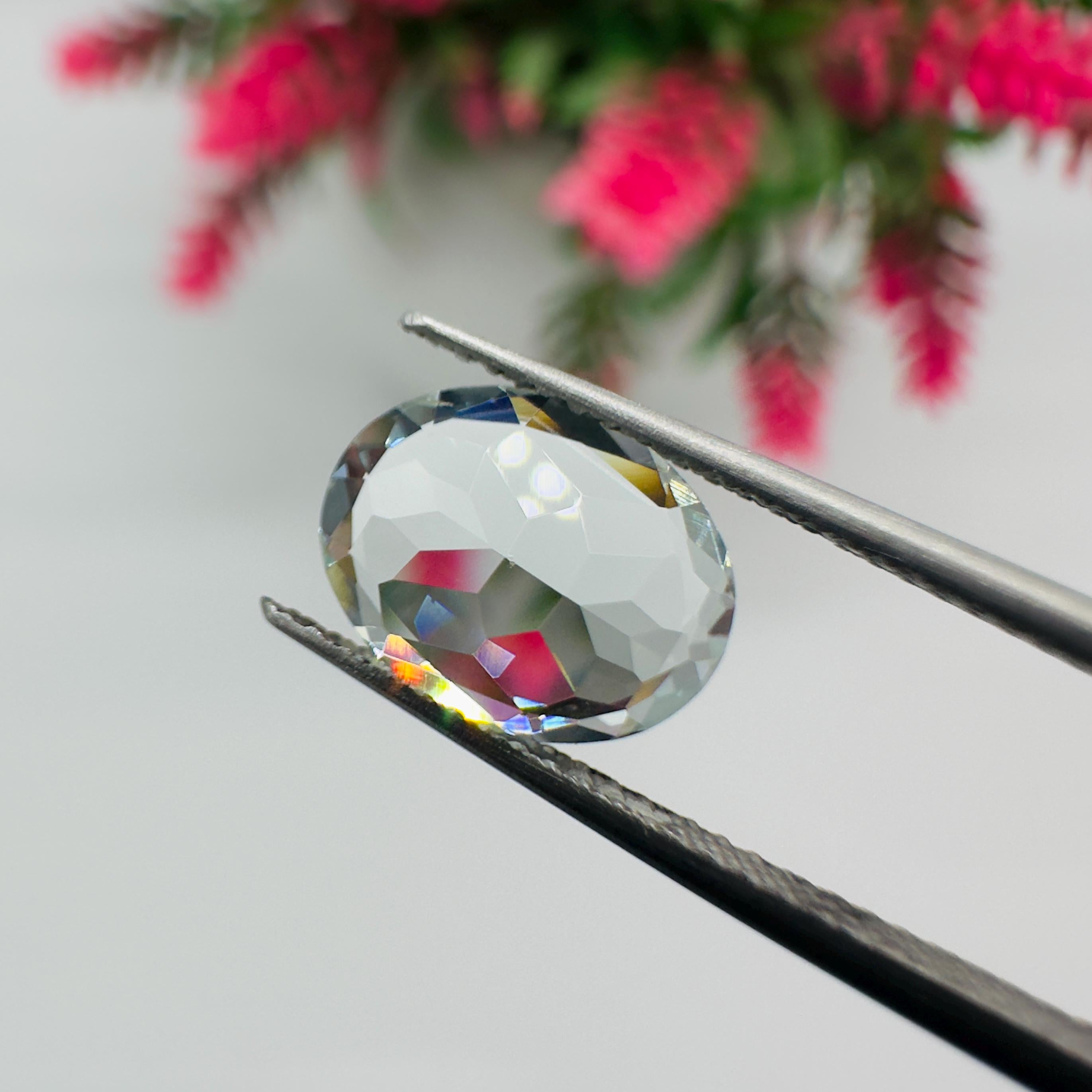 Natural Aquamarine Faceted Oval Cut Loose Gemstone 2.20 Carat AAA Light Blue Aquamarine Stone for Fine Jewelry Making