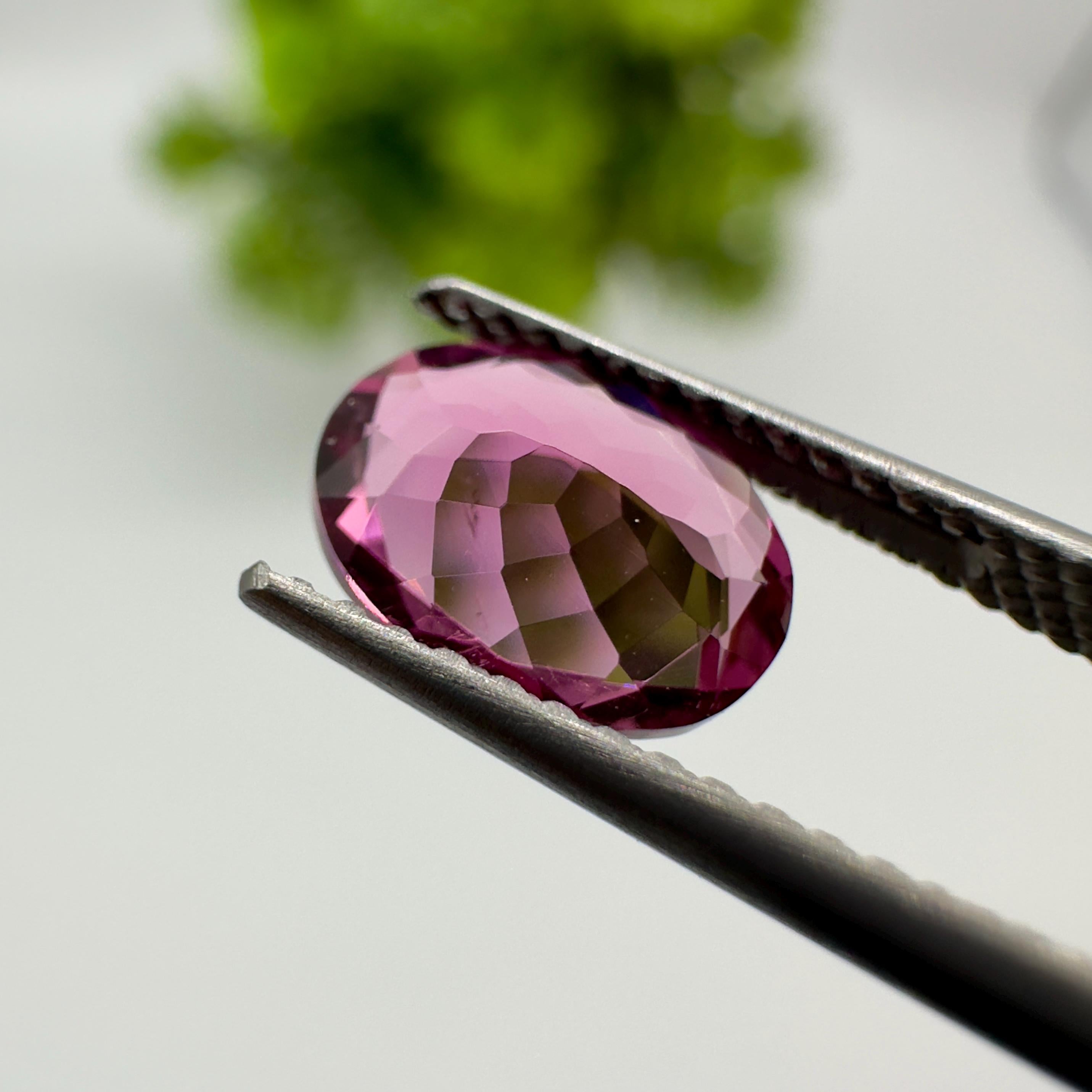 Natural Pink Tourmaline Faceted Oval Cut Loose Gemstone 1.20 Carat AAA Pink Tourmaline Stone for Fine Jewelry