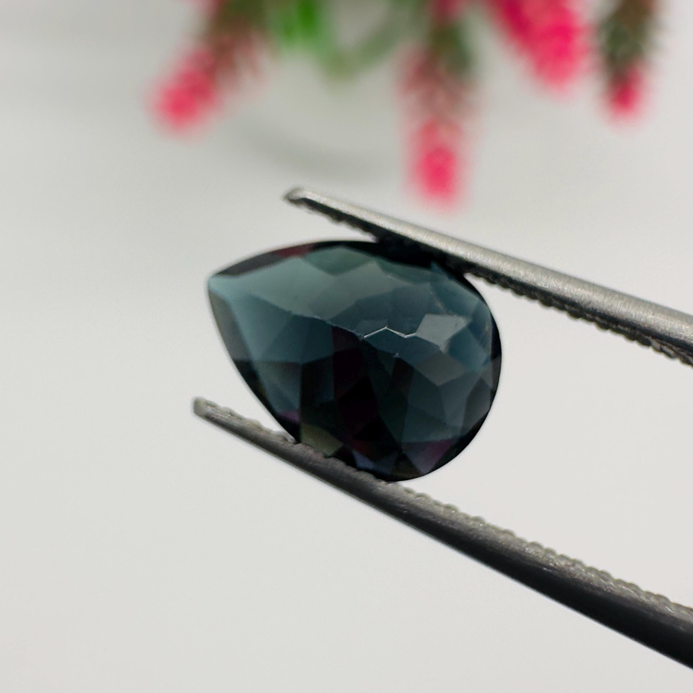 Natural Indicolite Blue Tourmaline Faceted Pear Cut Loose Gemstone 1.15 Carat AAA Deep Blue Tourmaline for Fine Jewelry