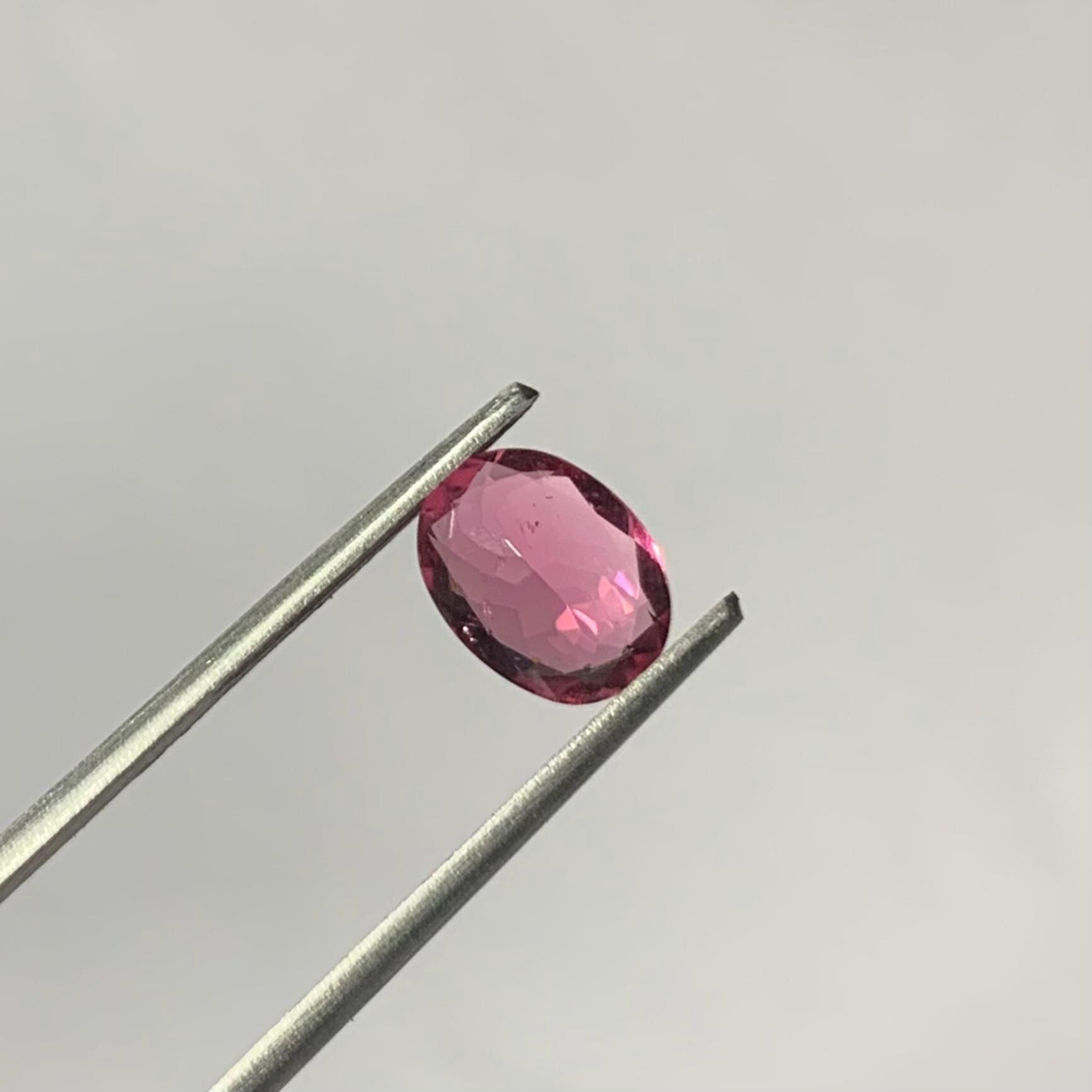 Natural Pink Tourmaline Faceted Oval Loose Gemstone 1.20 Carat AAA Pink Tourmaline Stone for Fine Jewelry Making