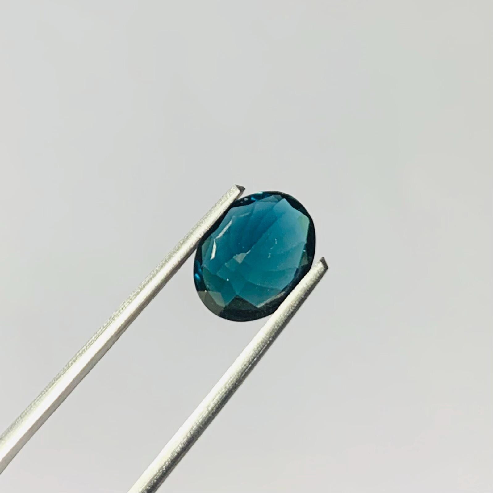 Natural Blue Tourmaline Faceted Oval Loose Gemstone 2.00 Carat AAA Blue Tourmaline Stone for Fine Jewelry Making