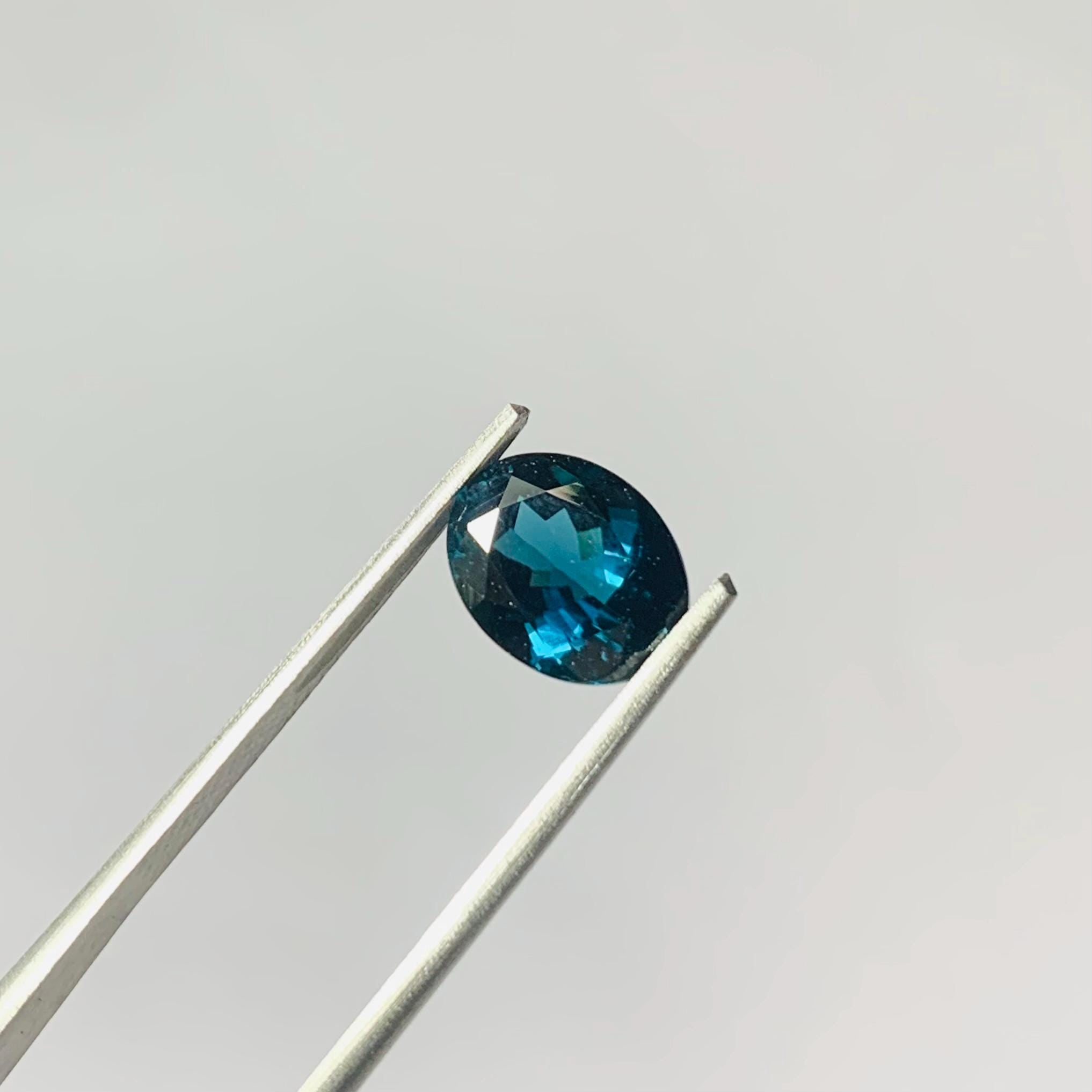 Natural Blue Tourmaline Faceted Oval Loose Gemstone 2.00 Carat AAA Blue Tourmaline Stone for Fine Jewelry Making