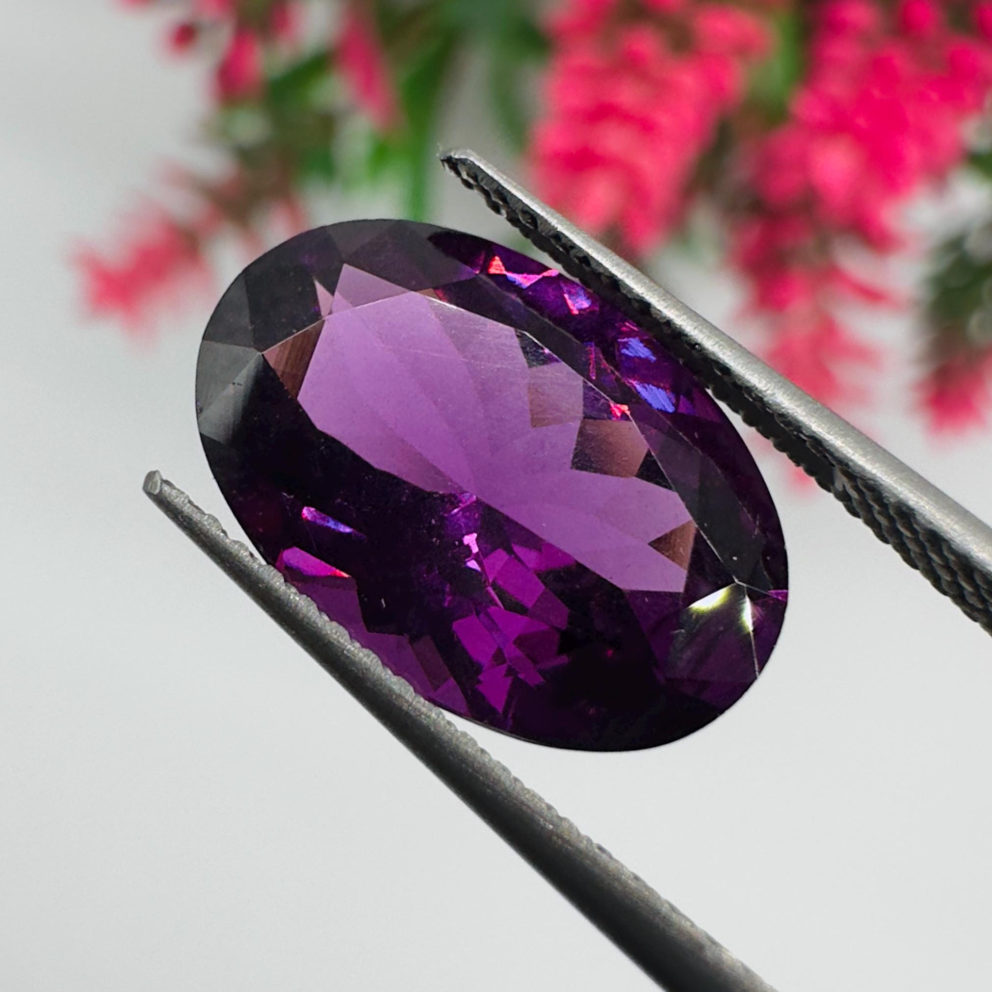 Natural Rhodolite Garnet Faceted Oval Loose Gemstone 5.30 Carat AAA Purple Pink Raspberry Red Garnet Stone for Fine Jewelry
