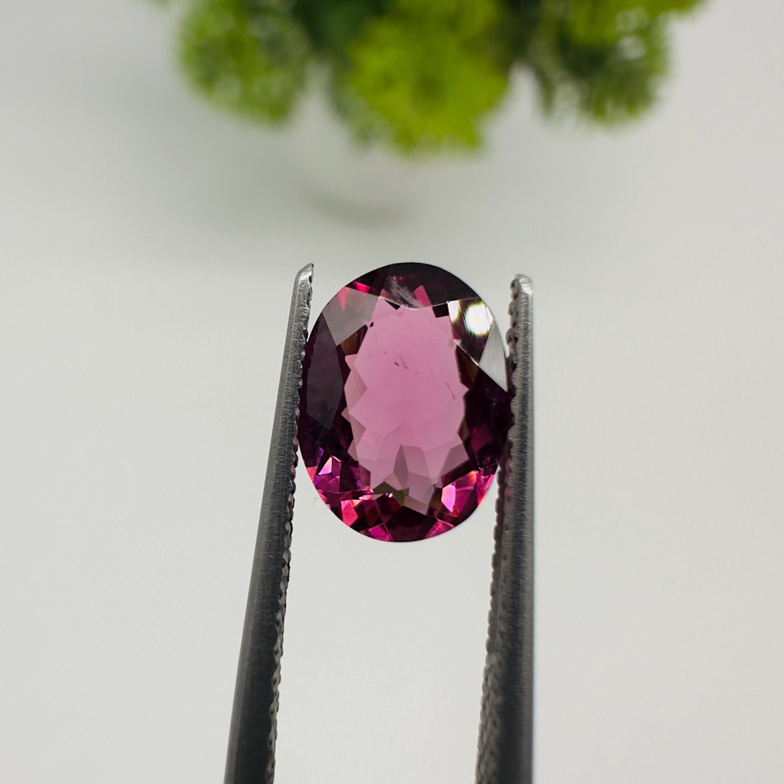 Natural Pink Tourmaline Faceted Oval Cut Loose Gemstone 1.20 Carat AAA Pink Tourmaline Stone for Fine Jewelry