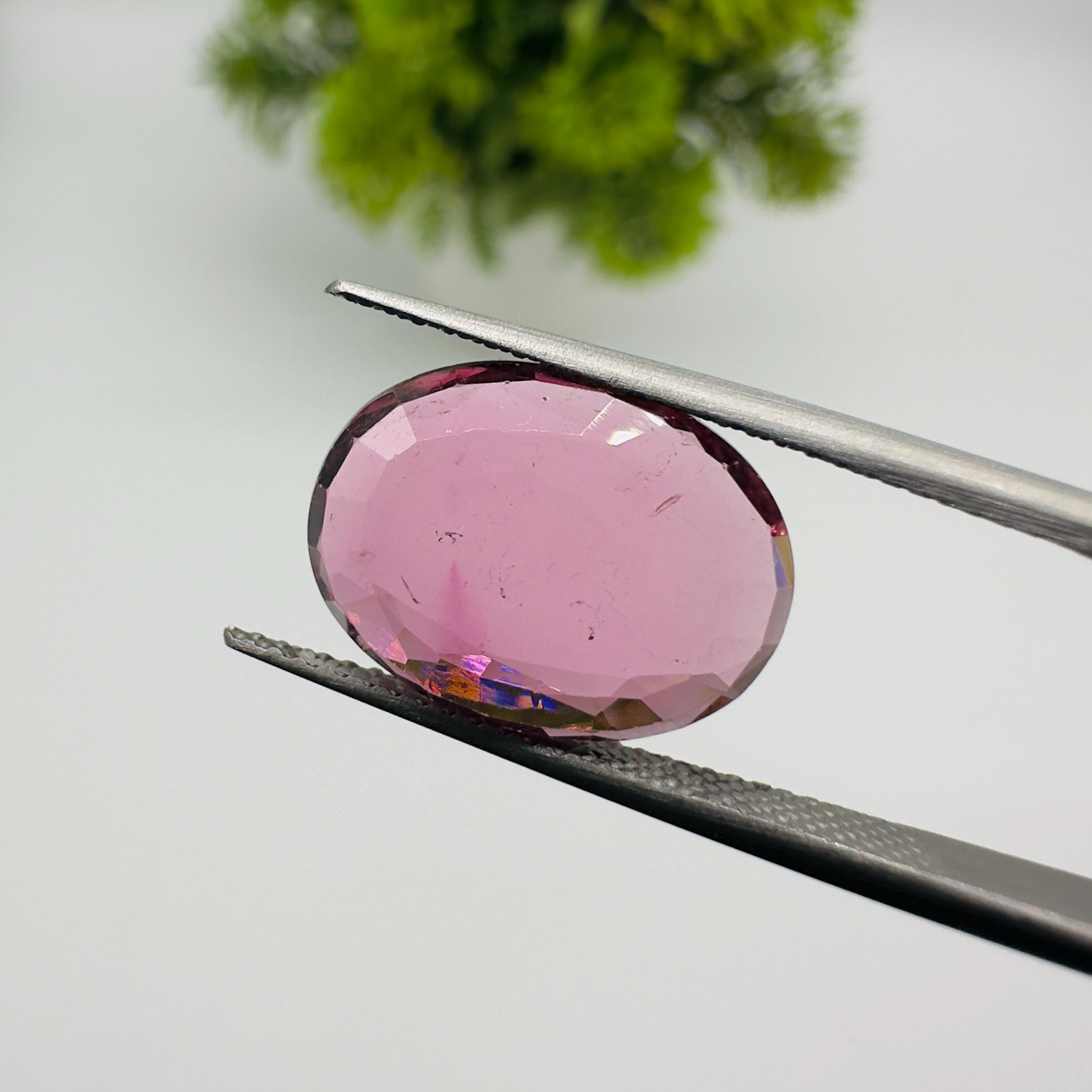 Natural Tourmaline Faceted Oval Cut Loose Gemstone 4.70 Carat AAA Tourmaline Stone for Fine Jewelry Making