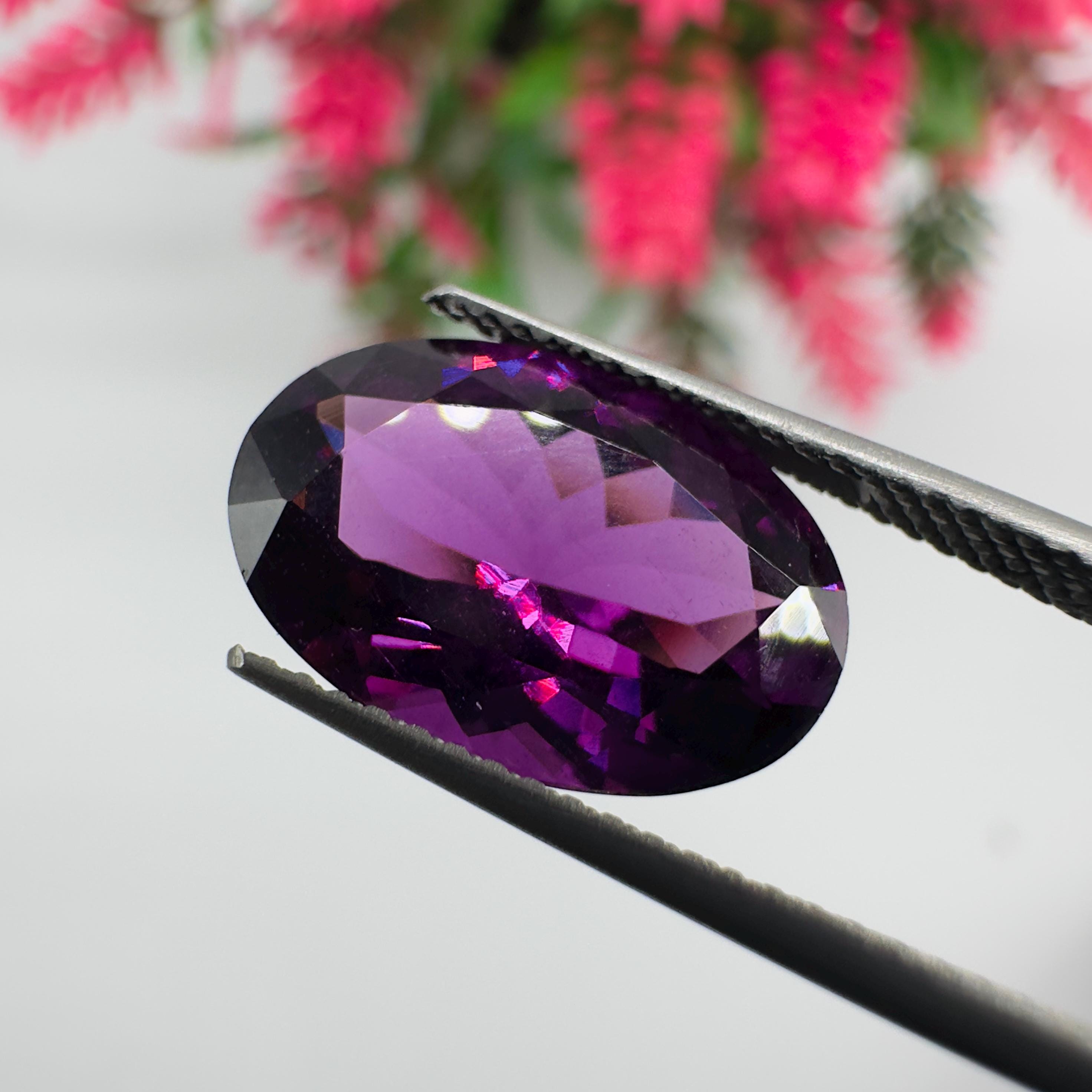 Natural Rhodolite Garnet Faceted Oval Loose Gemstone 5.30 Carat AAA Purple Pink Raspberry Red Garnet Stone for Fine Jewelry