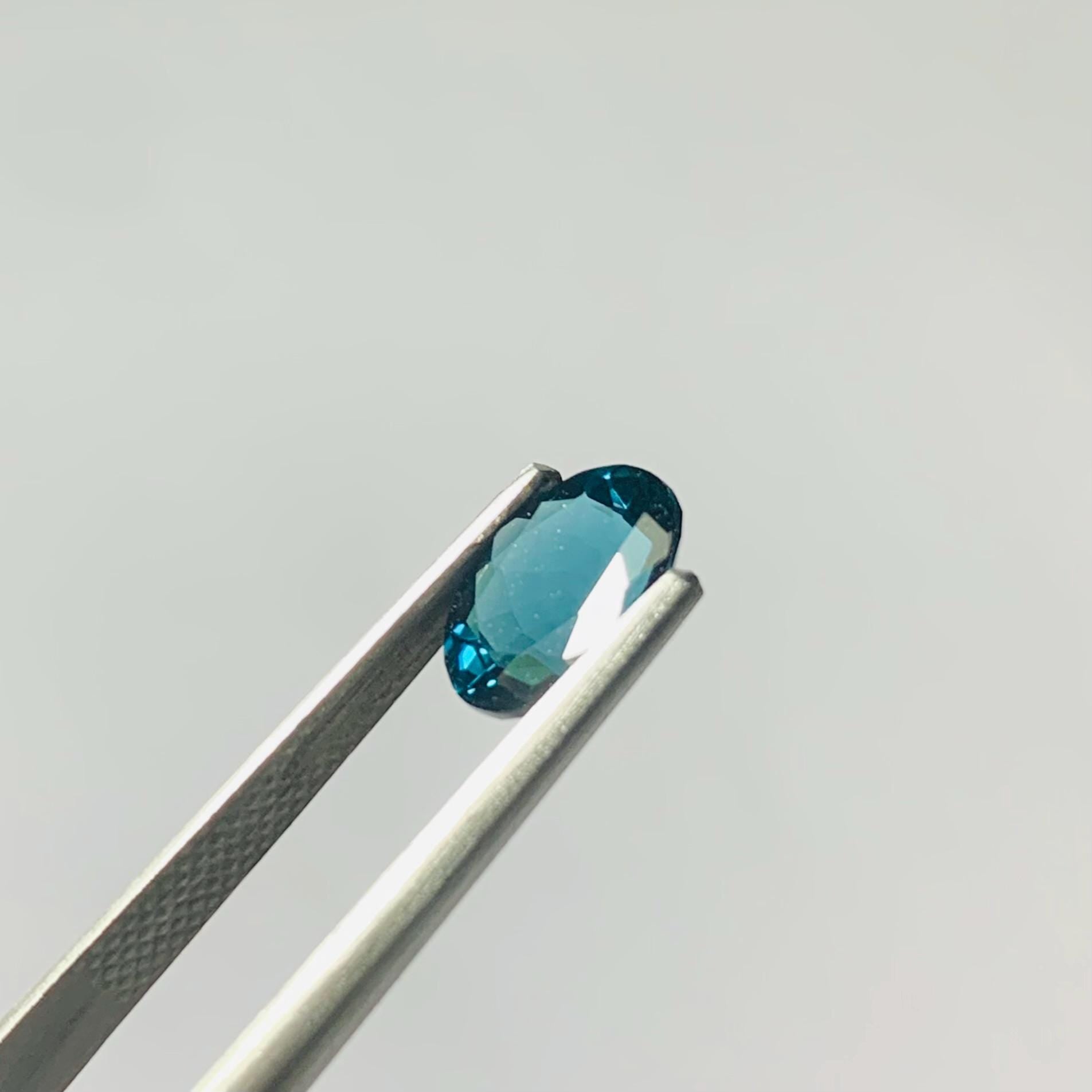 Natural Blue Tourmaline Faceted Oval Loose Gemstone 2.00 Carat AAA Blue Tourmaline Stone for Fine Jewelry Making