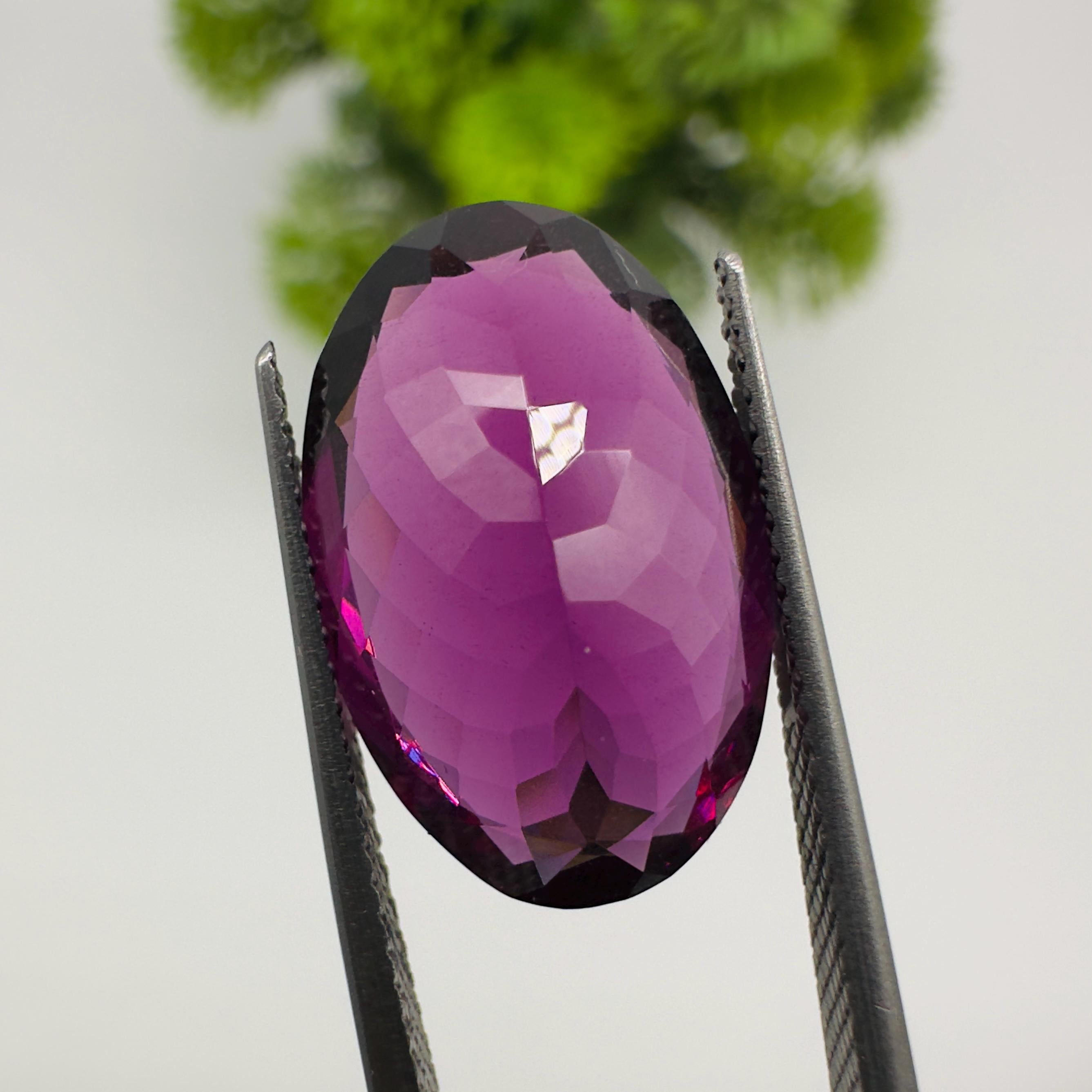 Natural Rhodolite Garnet Faceted Oval Loose Gemstone 9.65 Carat AAA Purple Pink Raspberry Red Garnet Stone for Fine Jewelry