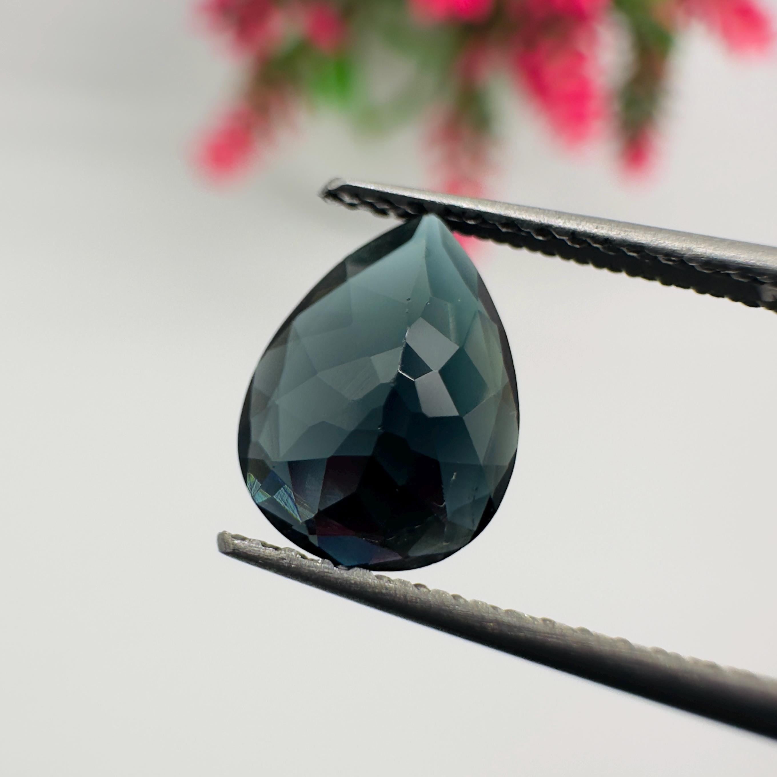 Natural Indicolite Blue Tourmaline Faceted Pear Cut Loose Gemstone 1.15 Carat AAA Deep Blue Tourmaline for Fine Jewelry