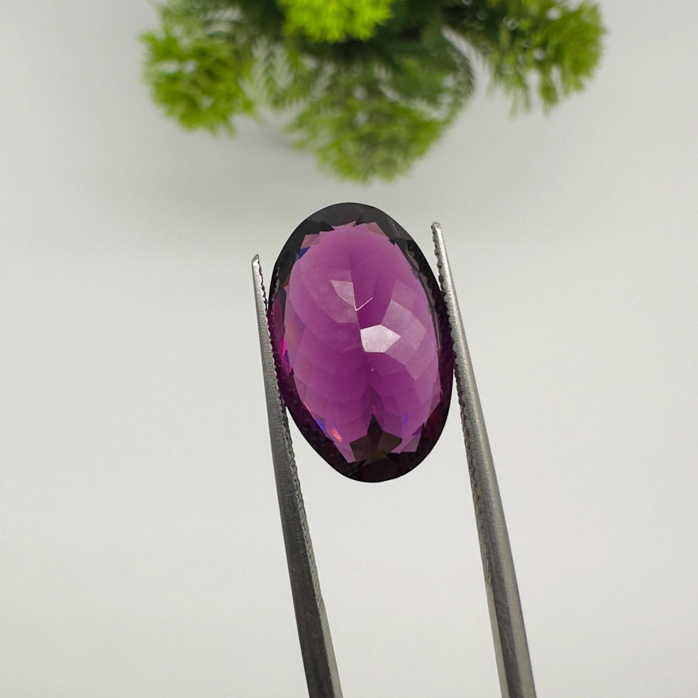 Natural Rhodolite Garnet Faceted Oval Loose Gemstone 9.65 Carat AAA Purple Pink Raspberry Red Garnet Stone for Fine Jewelry