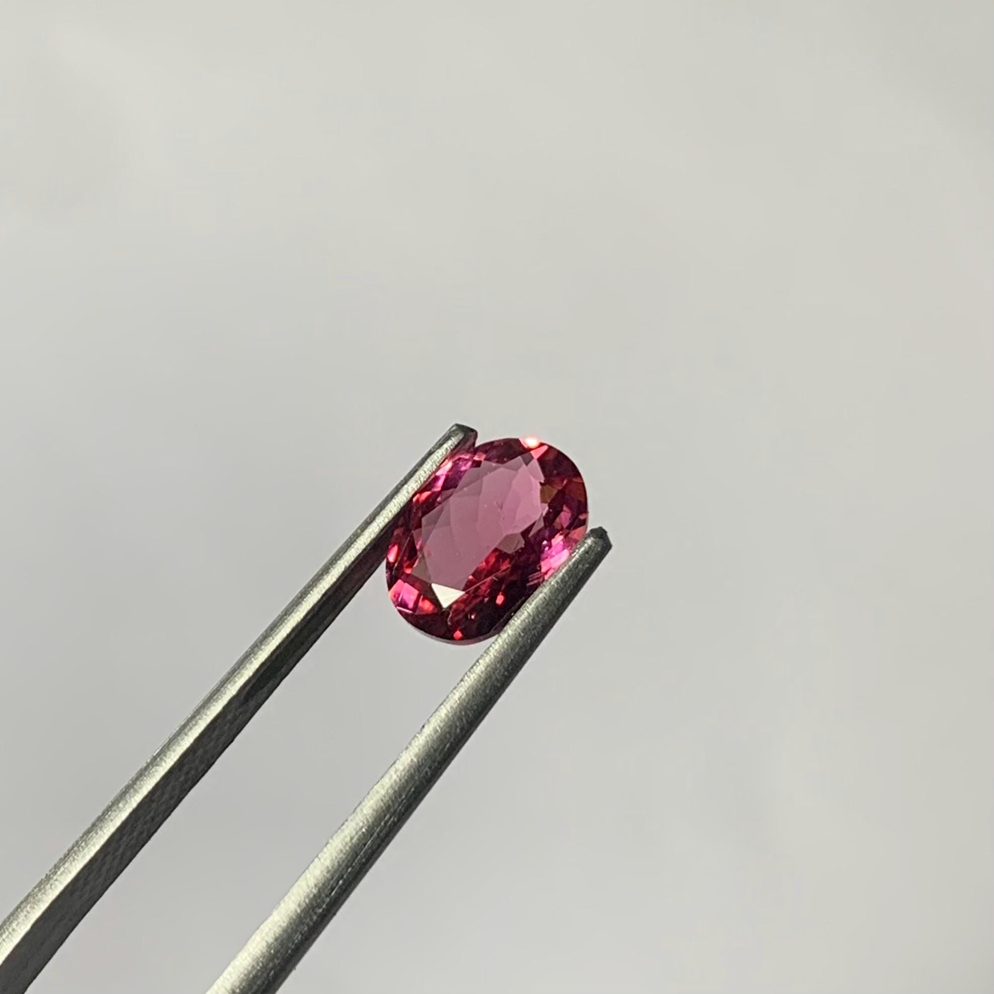 Natural Pink Tourmaline Faceted Oval Loose Gemstone 1.20 Carat AAA Pink Tourmaline Stone for Fine Jewelry Making