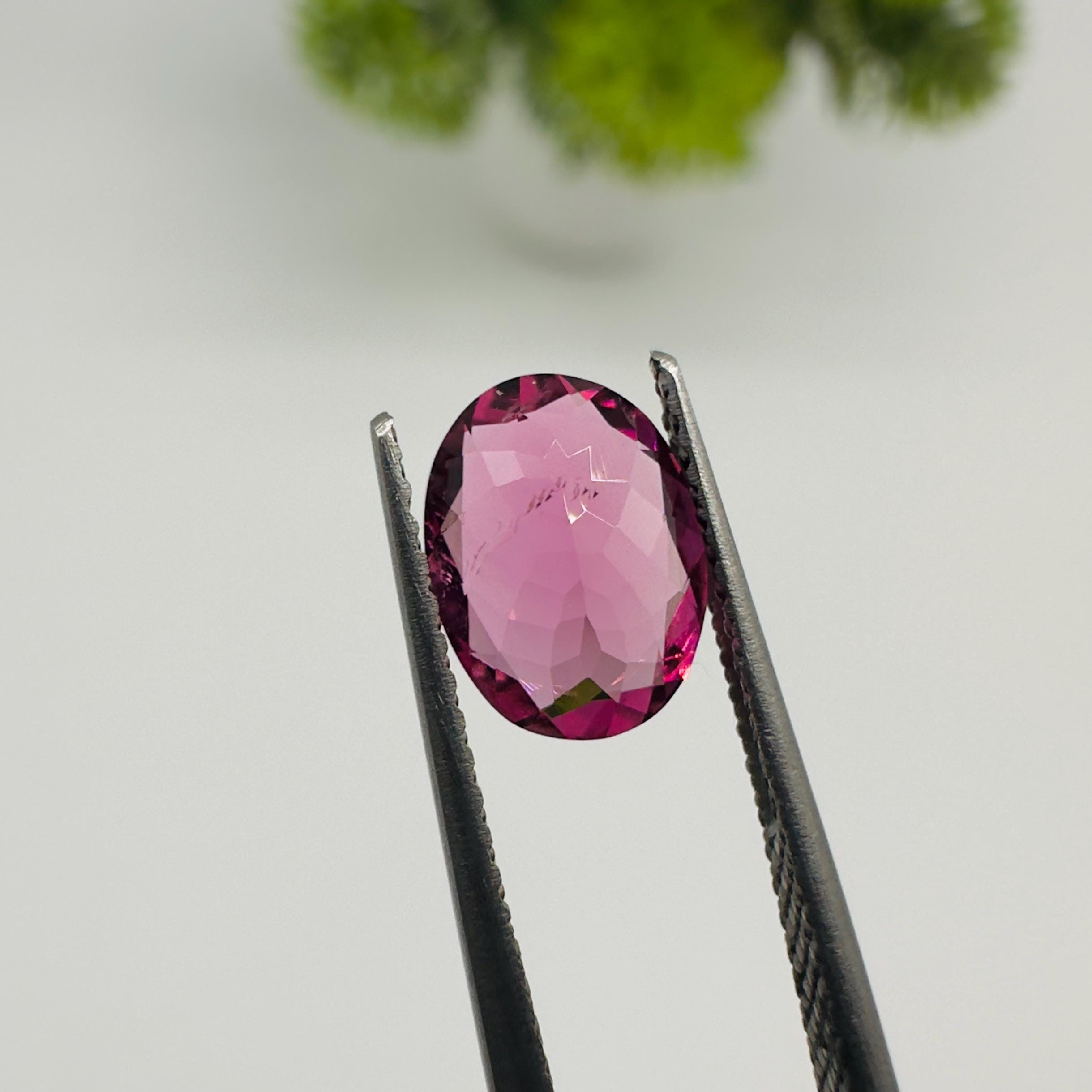 Natural Pink Tourmaline Faceted Oval Cut Loose Gemstone 1.20 Carat AAA Pink Tourmaline Stone for Fine Jewelry