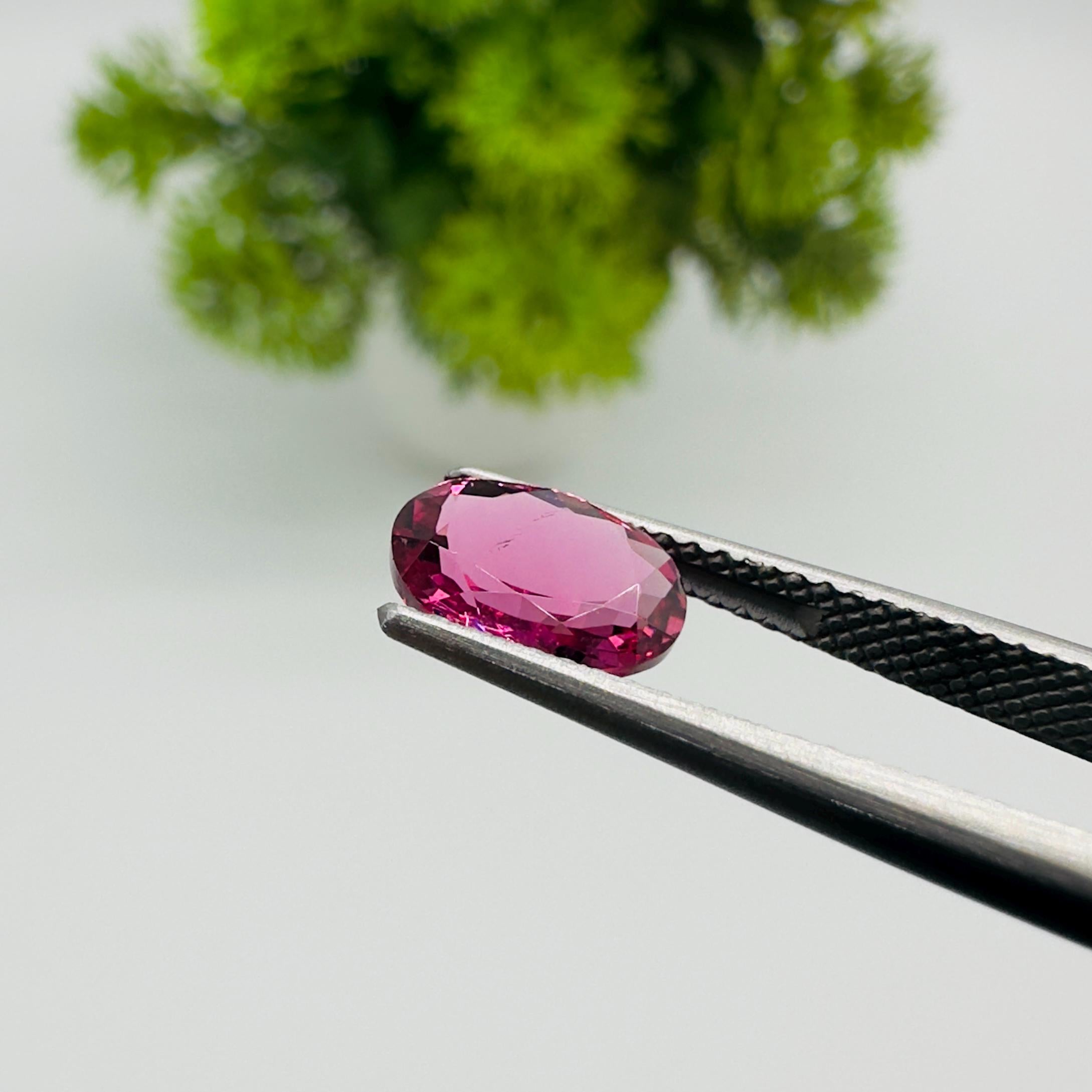 Natural Pink Tourmaline Faceted Oval Cut Loose Gemstone 1.20 Carat AAA Pink Tourmaline Stone for Fine Jewelry