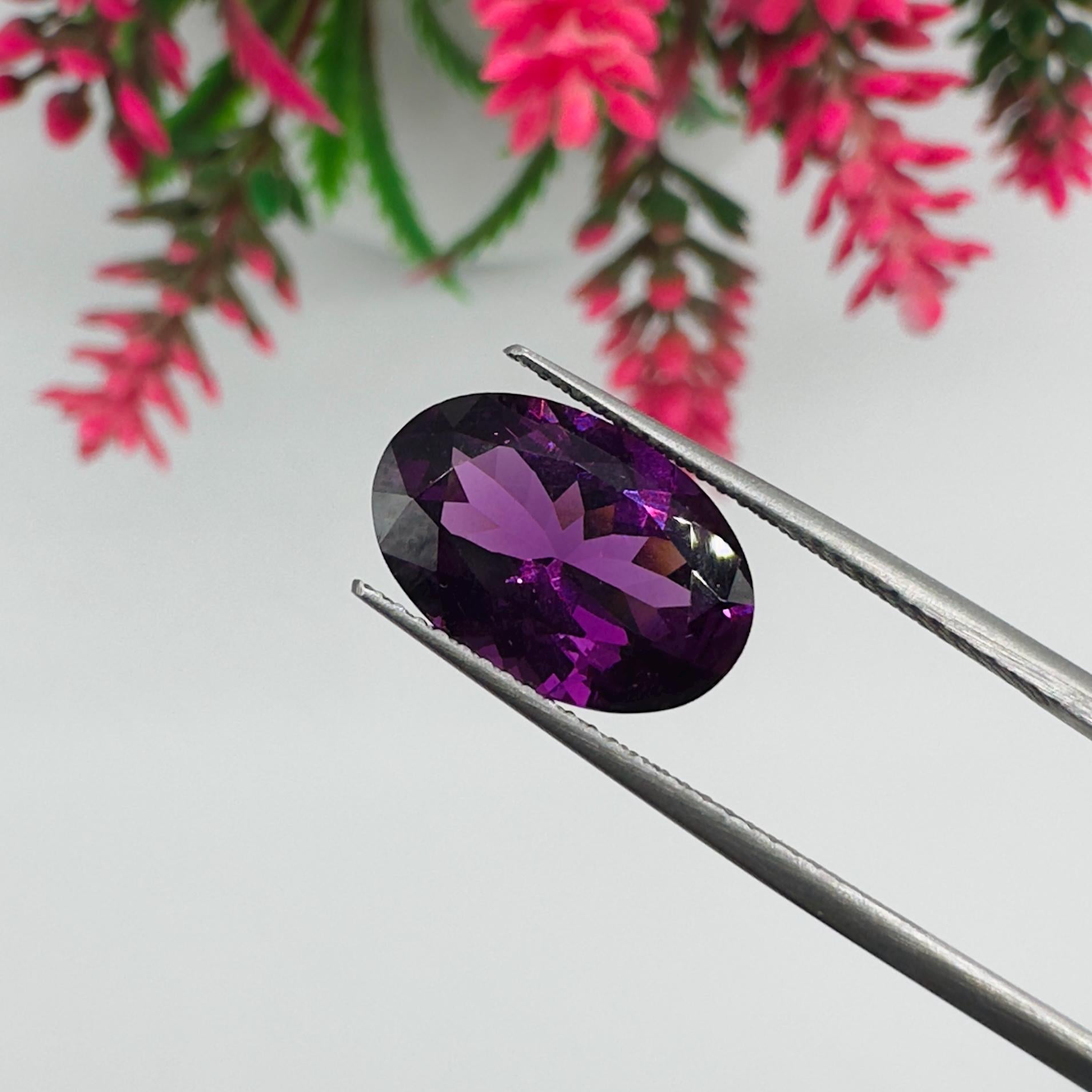 Natural Rhodolite Garnet Faceted Oval Loose Gemstone 5.30 Carat AAA Purple Pink Raspberry Red Garnet Stone for Fine Jewelry