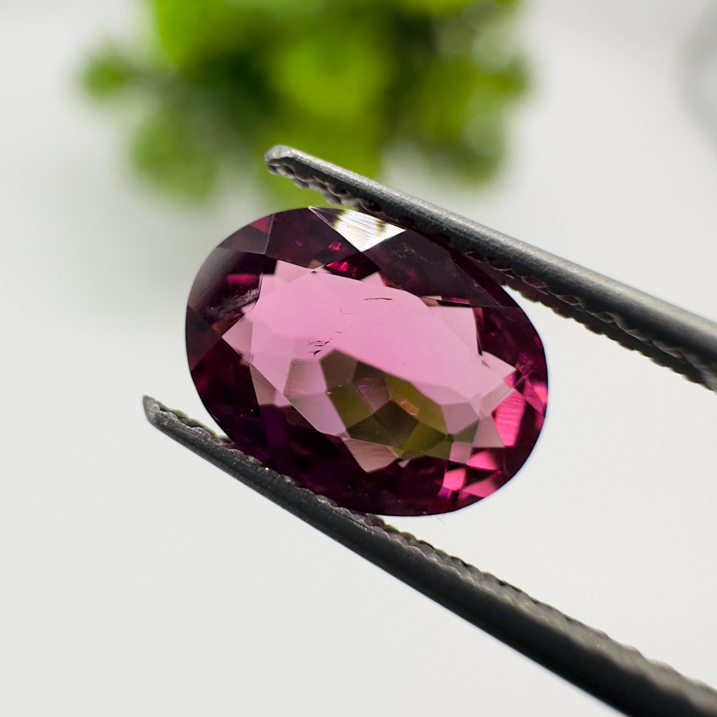 Natural Pink Tourmaline Faceted Oval Cut Loose Gemstone 1.20 Carat AAA Pink Tourmaline Stone for Fine Jewelry