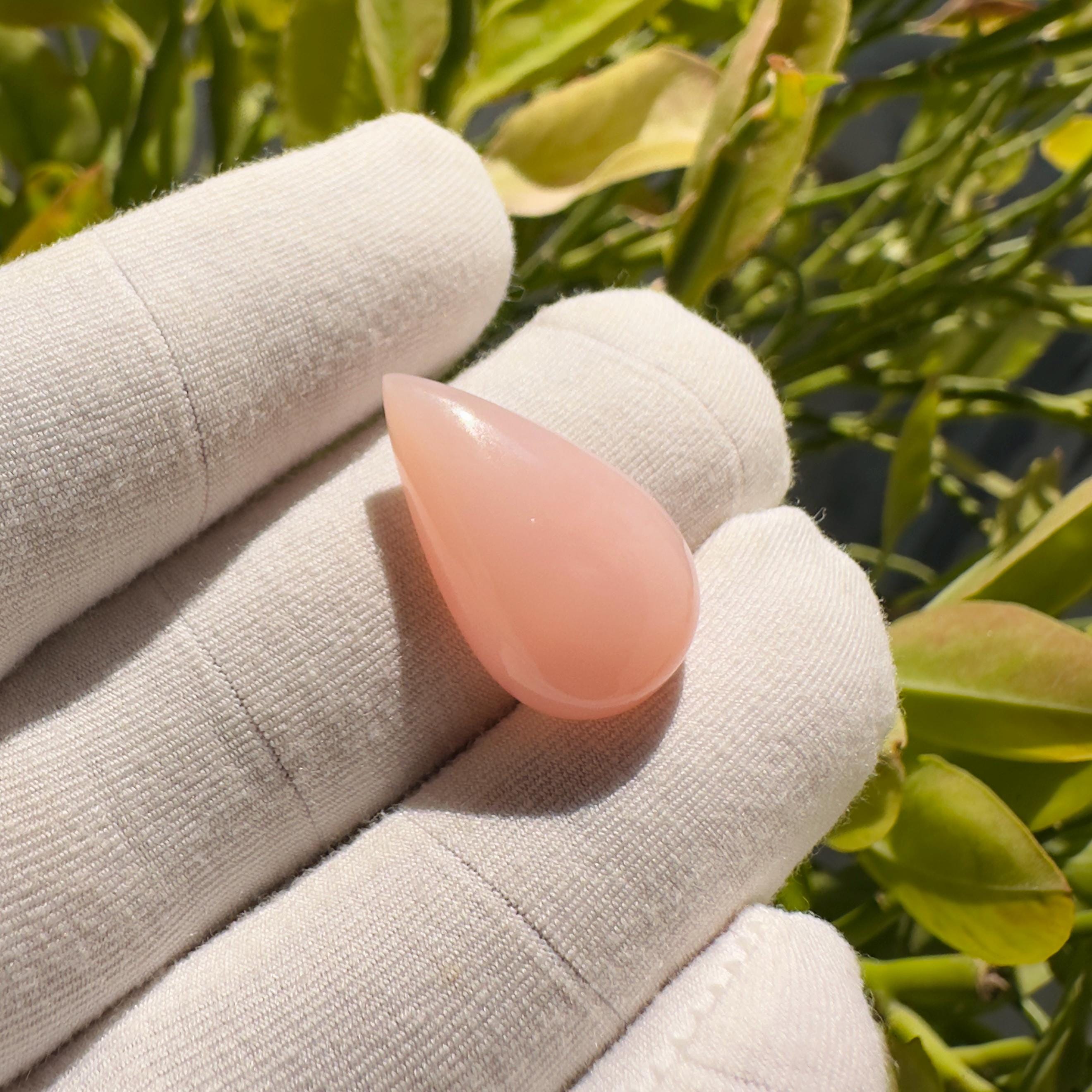 Natural Pink Opal Pear Cabochon Loose Gemstone 12.05 Carat AAA Soft Pink Opal Stone for Jewelry Making