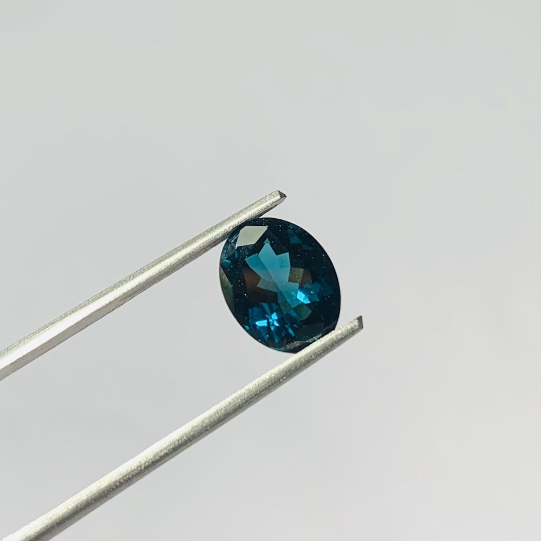 Natural Blue Tourmaline Faceted Oval Loose Gemstone 2.00 Carat AAA Blue Tourmaline Stone for Fine Jewelry Making