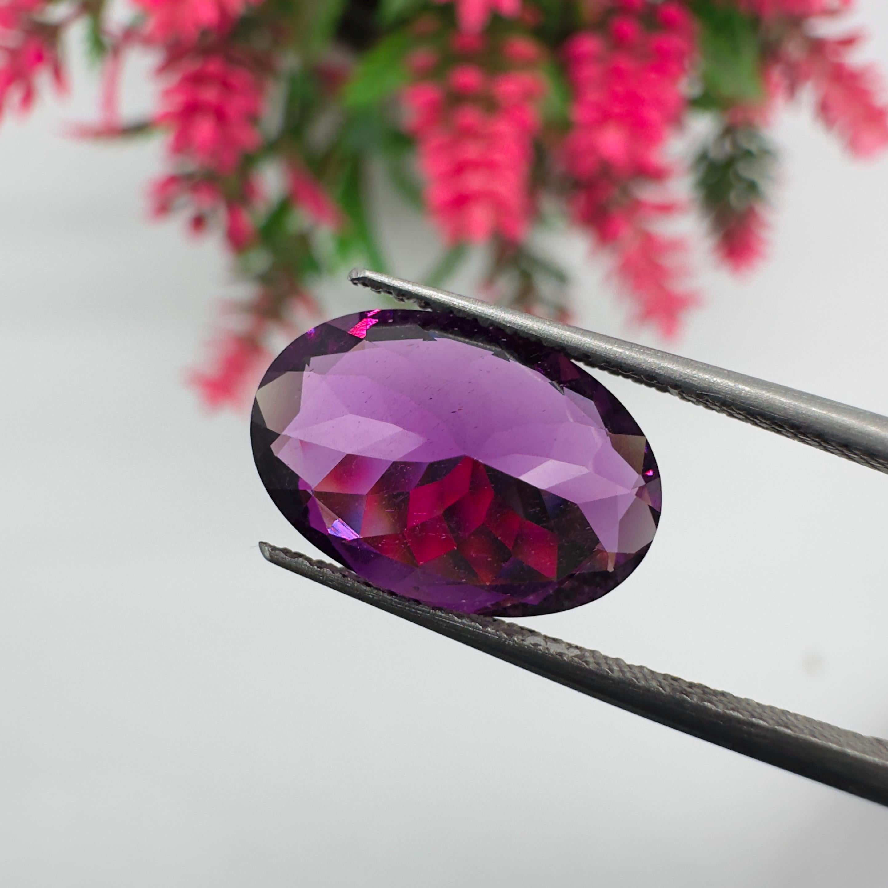 Natural Rhodolite Garnet Faceted Oval Loose Gemstone 5.30 Carat AAA Purple Pink Raspberry Red Garnet Stone for Fine Jewelry