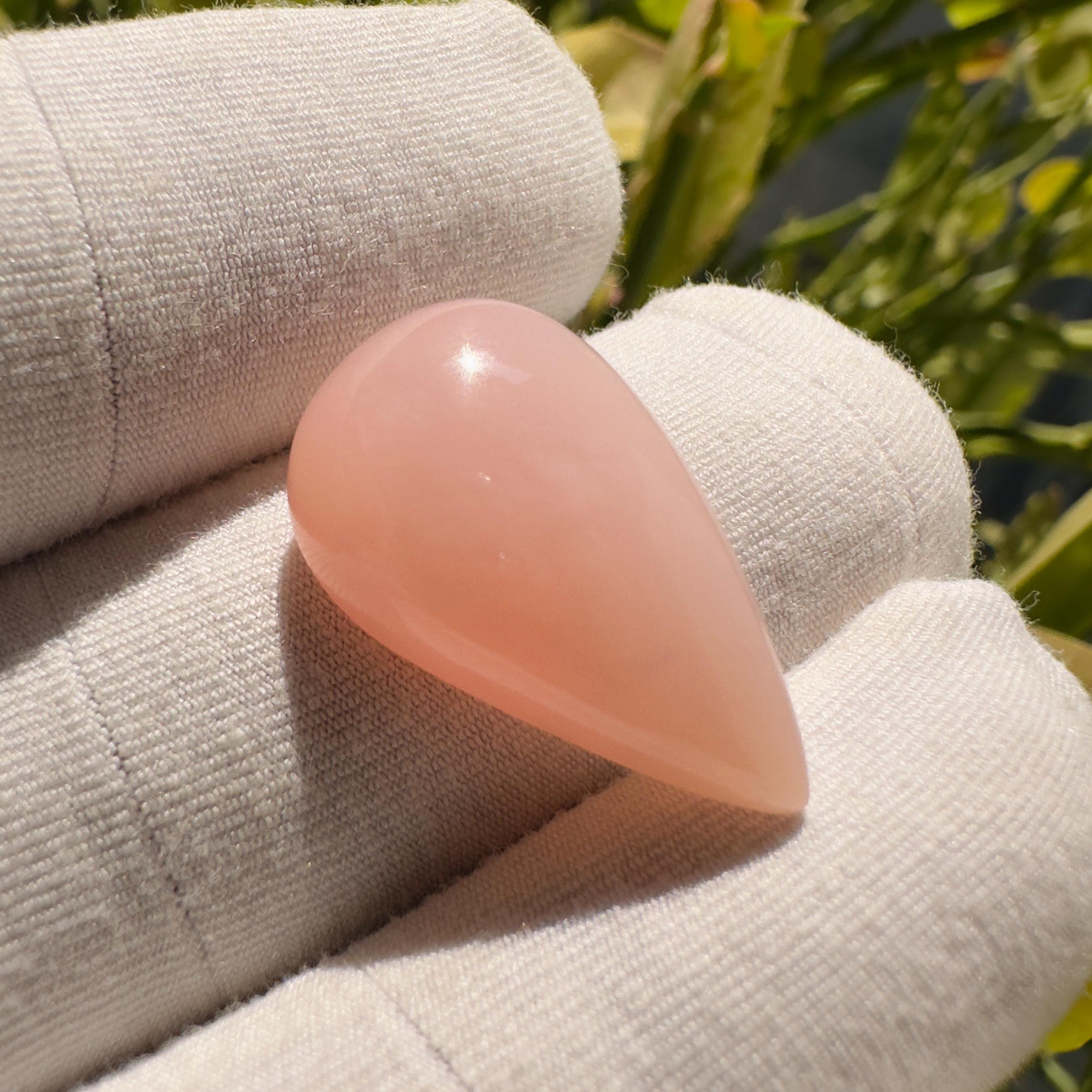 Natural Pink Opal Pear Cabochon Loose Gemstone 12.05 Carat AAA Soft Pink Opal Stone for Jewelry Making