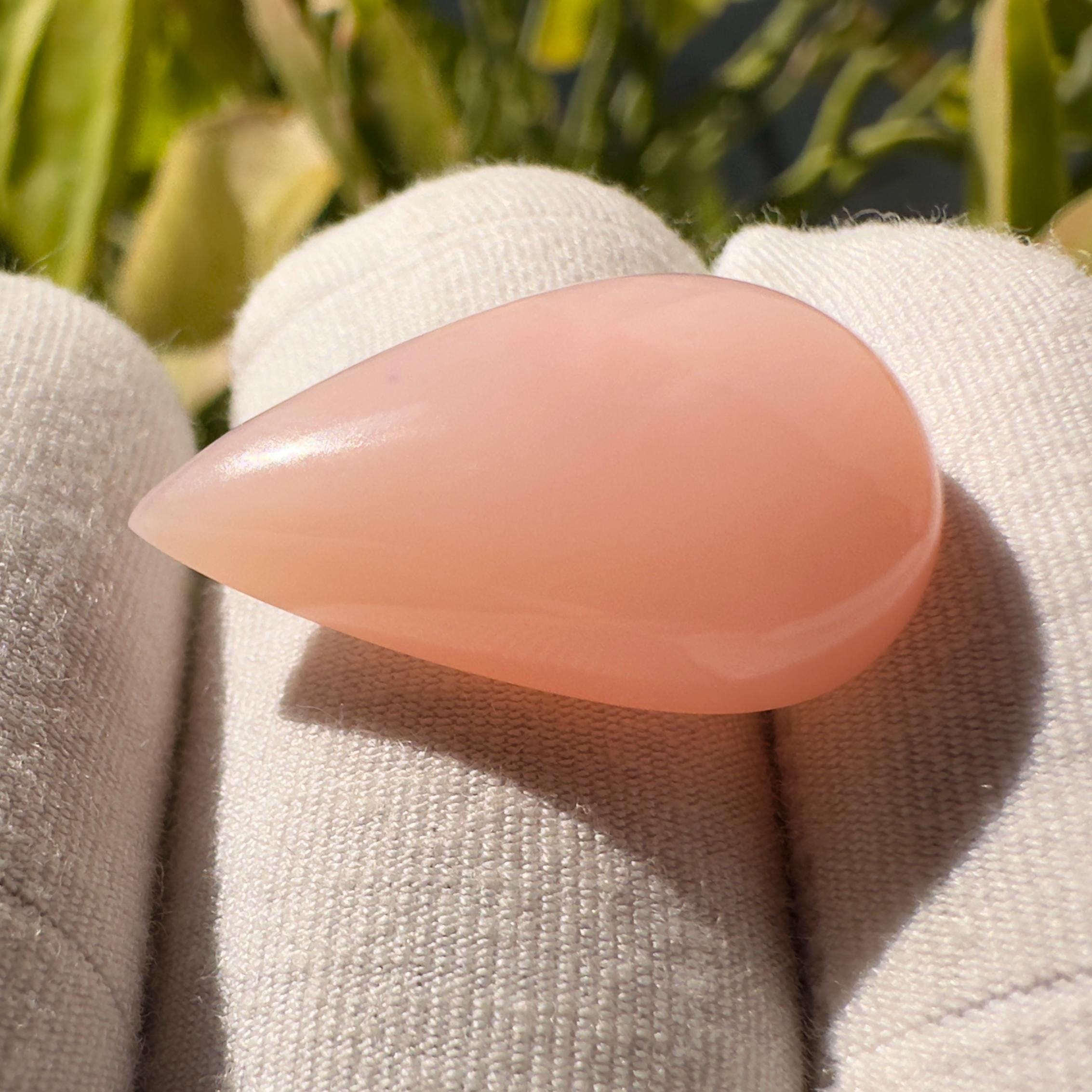 Natural Pink Opal Pear Cabochon Loose Gemstone 12.05 Carat AAA Soft Pink Opal Stone for Jewelry Making