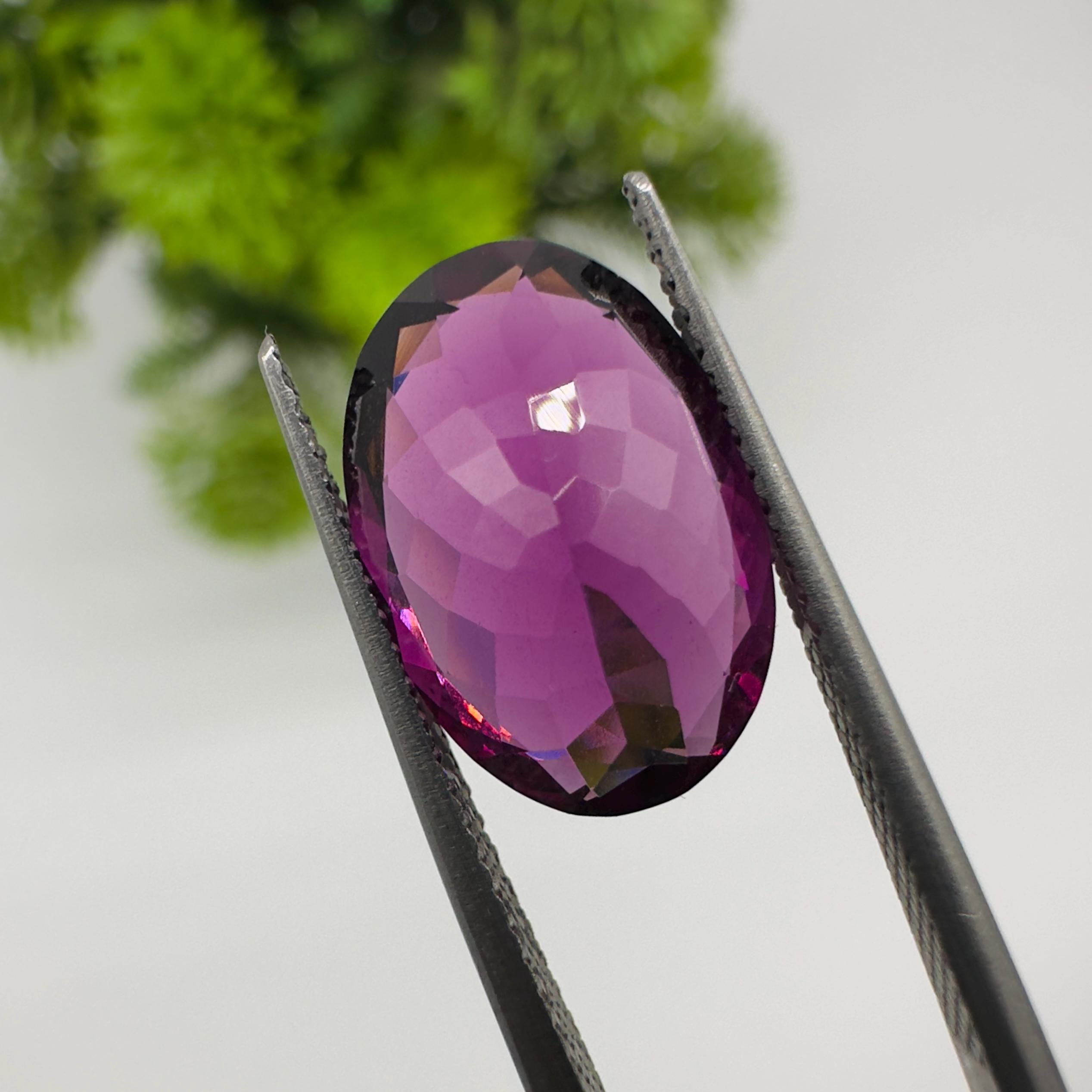 Natural Rhodolite Garnet Faceted Oval Loose Gemstone 5.70 Carat AAA Purple Pink Raspberry Red Garnet Stone for Fine Jewelry