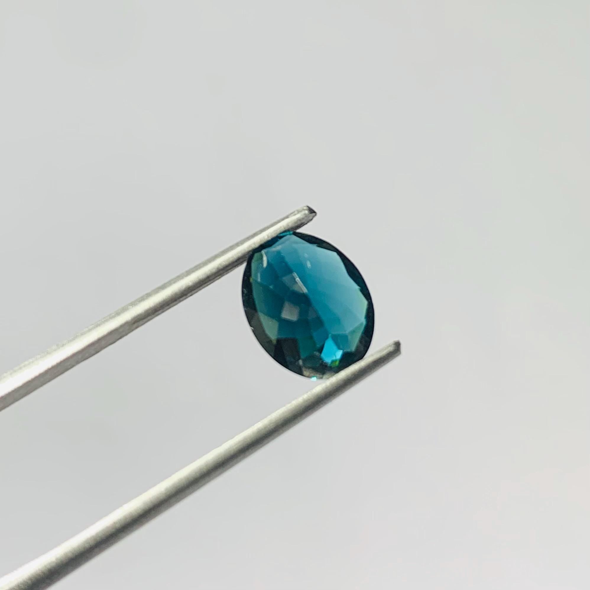Natural Blue Tourmaline Faceted Oval Loose Gemstone 2.00 Carat AAA Blue Tourmaline Stone for Fine Jewelry Making
