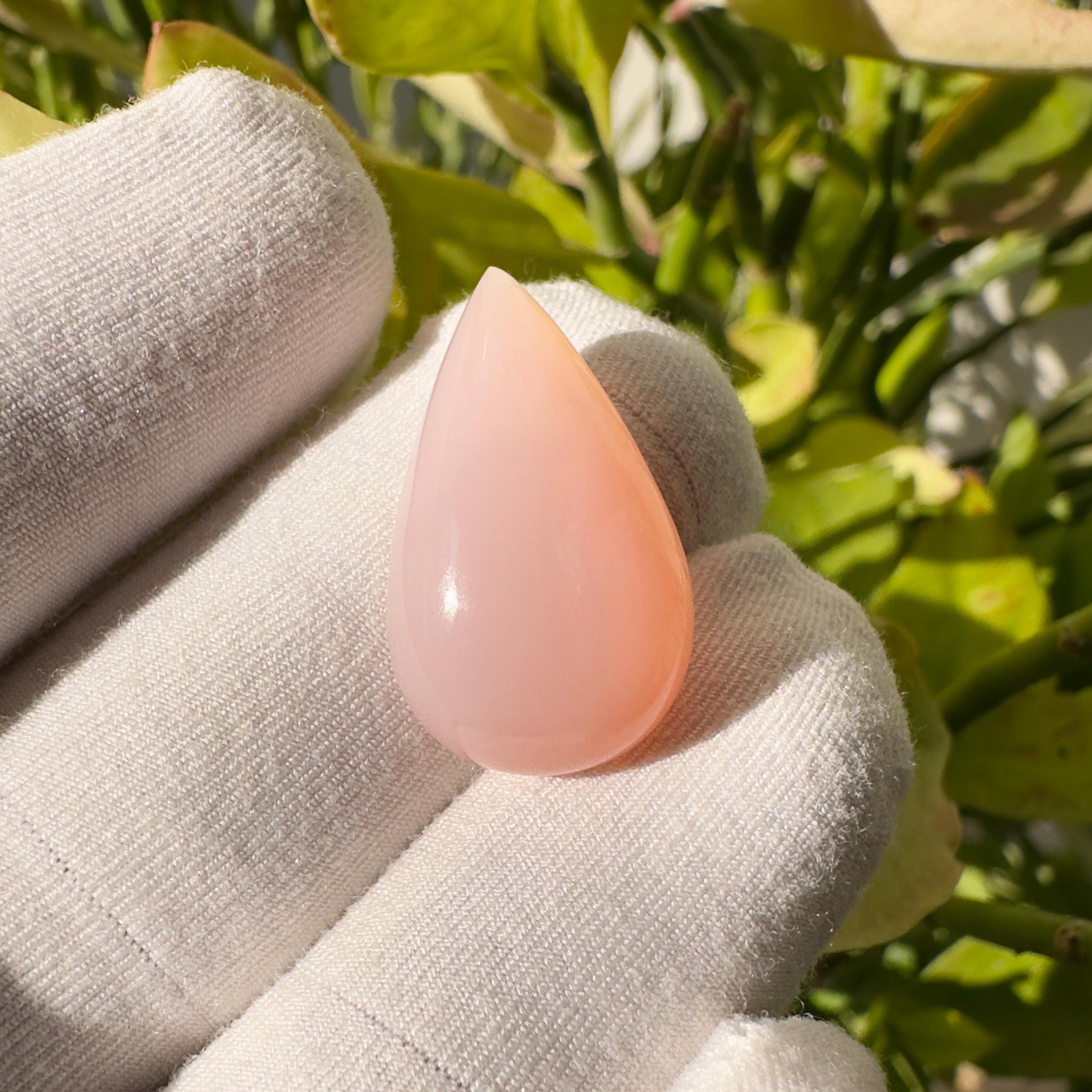 Natural Pink Opal Pear Cabochon Loose Gemstone 12.05 Carat AAA Soft Pink Opal Stone for Jewelry Making