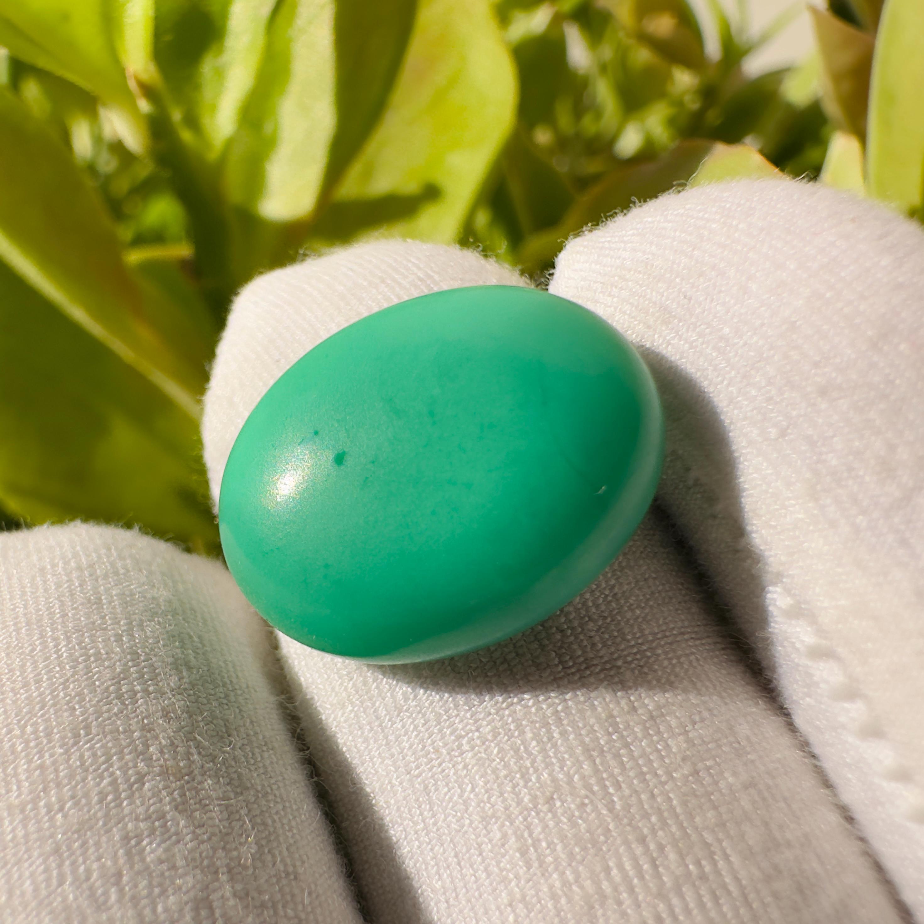 Natural Chrysoprase Oval Cabochon Loose Gemstone 10.55 Carat AAA++ Green Chrysoprase Stone for Jewelry Making
