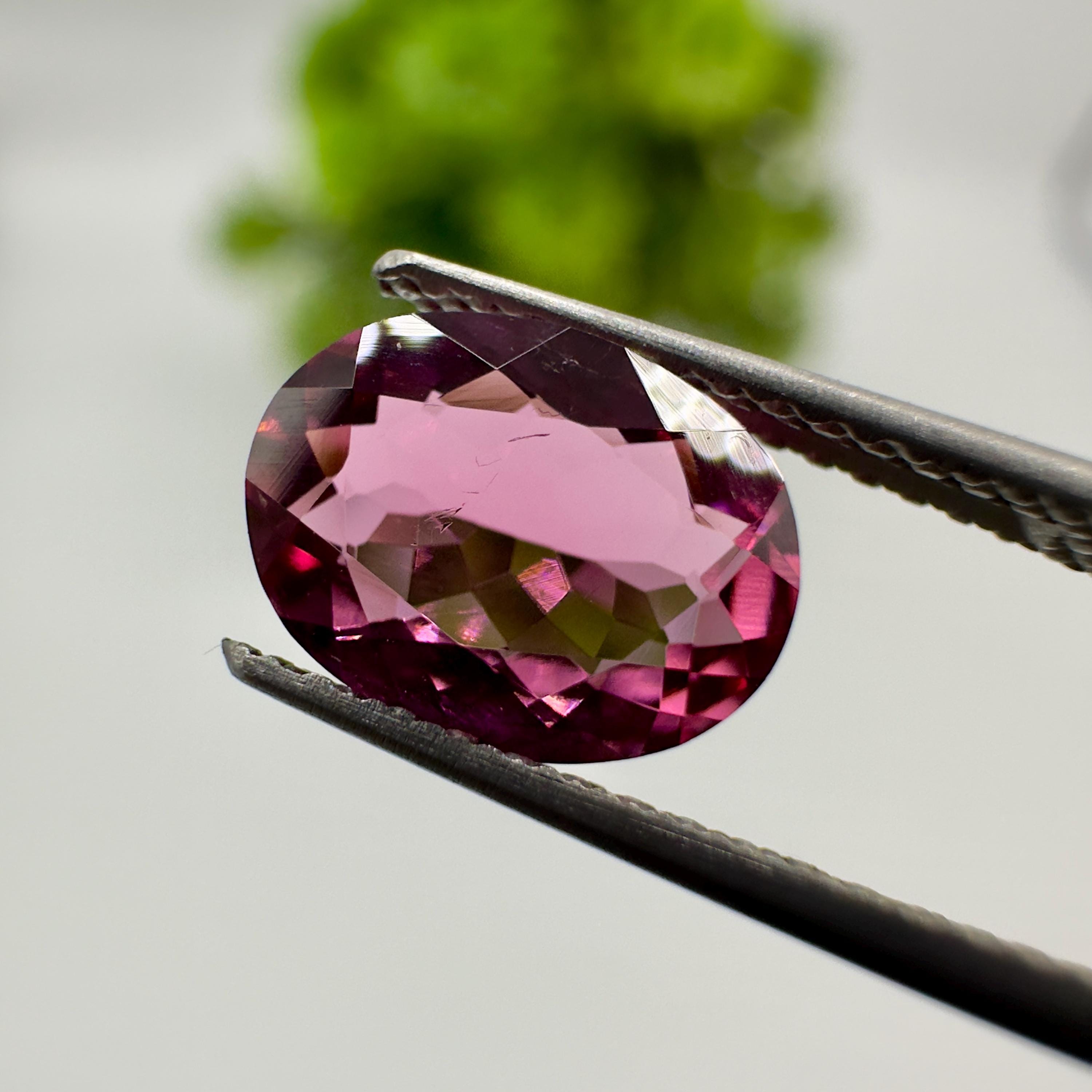 Natural Pink Tourmaline Faceted Oval Cut Loose Gemstone 1.20 Carat AAA Pink Tourmaline Stone for Fine Jewelry